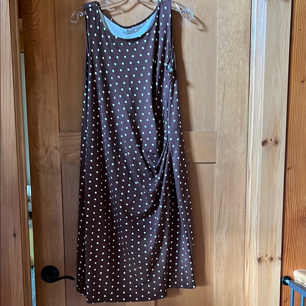 Talbots Brown Sleeveless Scoop Neck Midi Sundress